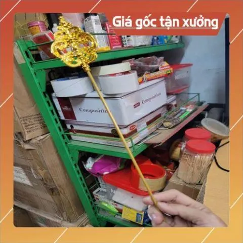 Cây tích  trượng ngày địa tạng 30cm - 40cm mạ vàng composite