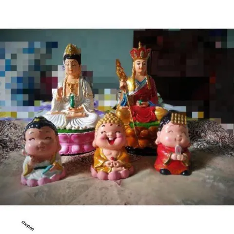 ƯỢNG MẸ QUAN ÂM SƠN MÀU CAO 13CM NGỒI SEN MÀU- Tượng phật quan thế âm bồ tát để thờ cúng hoặc trang trí xe hơ
