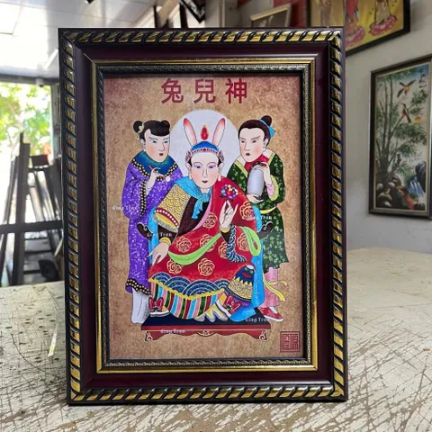 Khung Tranh THỐ NHI THẦN - có khung  có hoả tốc