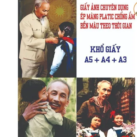 Ảnh Bác Hồ và Thiếu Nhi ( Chỉ in + ép platic, không đóng khung ) cực đẹp