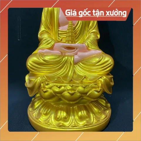Tượng Dược Sư Ngồi 30cm Nhựa Composite VẺ NHỦ VÀNG