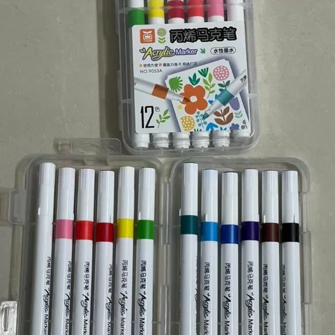 Bút màu acrylic marker 12 màu 9053A TÔ TRANH