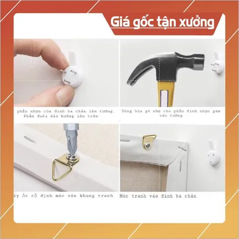 Đinh 3 Chân. 4 Chân. Treo Khung Ảnh Không Cần Khoan Tường