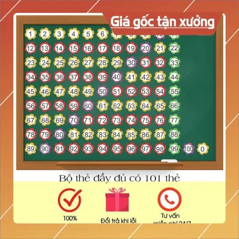 Bộ hoa số 0 đến 100 cắt sẵn ép platics có Nam châm lá sau