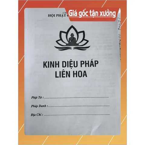 SỔ TAY CHÉP KINH DIỆU PHÁP LIÊN HOA TRẮNG TRƠN DÀY 500 TRANG - TẶNG 10 VIẾT