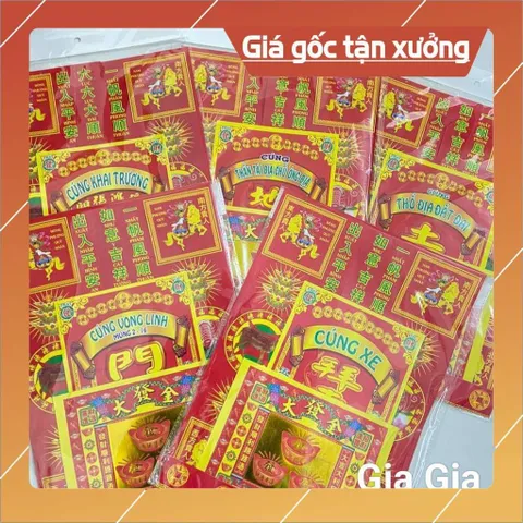 Bộ Giấy Cúng Tết lớn đẹp/Giấy cúng giao thừa, tất niên,tam tai, đất đai, thần tài,ông Táo có hoả tốc