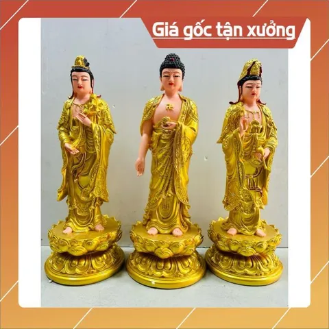 Bộ Tam Thế Phật, Tam Thánh đứng 38cm, 48cm chất liệu poly cao cấp 🌼🌼 có hoả tốc