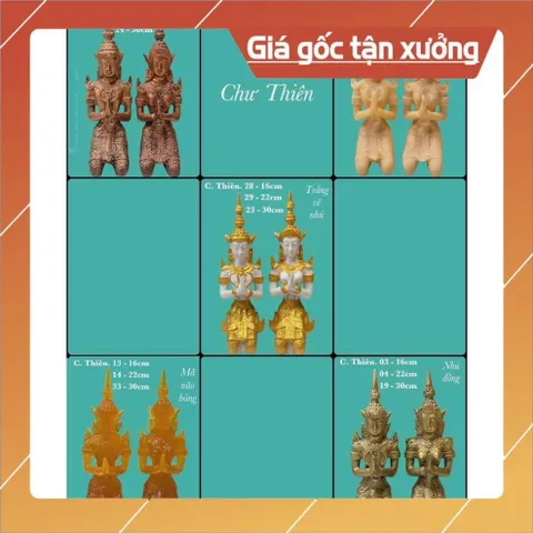 Cặp tượng chư thiên cao 16cm nhiều mã trên hình