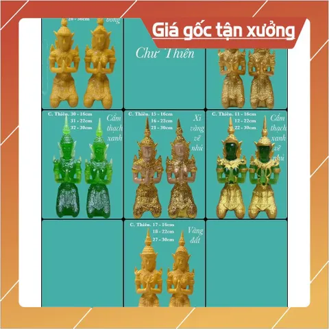 Cặp tượng chư thiên cao 16cm nhiều mã trên hình
