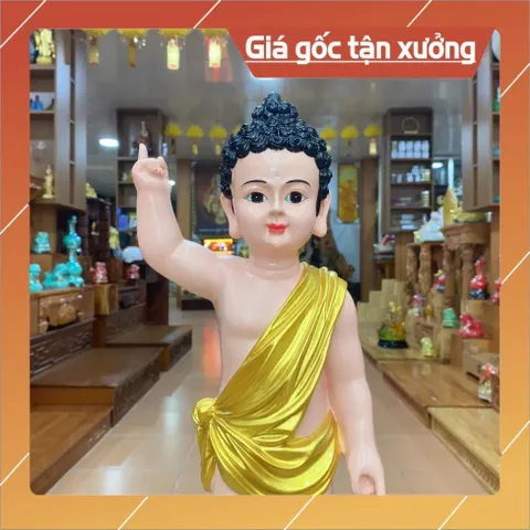Tôn Tượng Đản Sanh Đứng 58cm Nhựa Composite Màu Vẽ CỰC ĐẸP