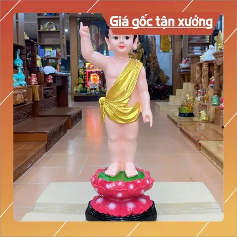 Tôn Tượng Đản Sanh Đứng 58cm Nhựa Composite Màu Vẽ CỰC ĐẸP