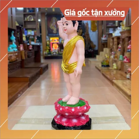 Tôn Tượng Đản Sanh Đứng 58cm Nhựa Composite Màu Vẽ CỰC ĐẸP
