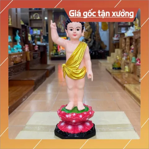 Tôn Tượng Đản Sanh Đứng 58cm Nhựa Composite Màu Vẽ CỰC ĐẸP