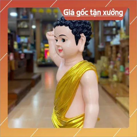 Tôn Tượng Đản Sanh Đứng 58cm Nhựa Composite Màu Vẽ CỰC ĐẸP