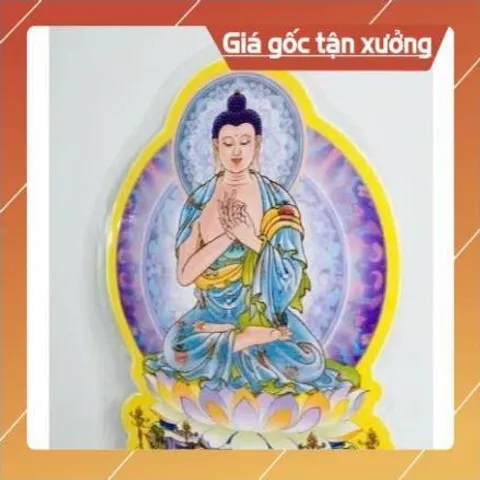 Bộ tranh bày đàn cúng Thất Phật và ngũ phương 40cm ép plastics