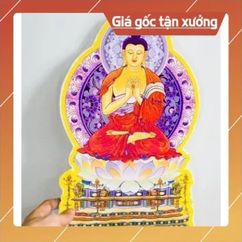 Bộ tranh bày đàn cúng Thất Phật và ngũ phương 40cm ép plastics