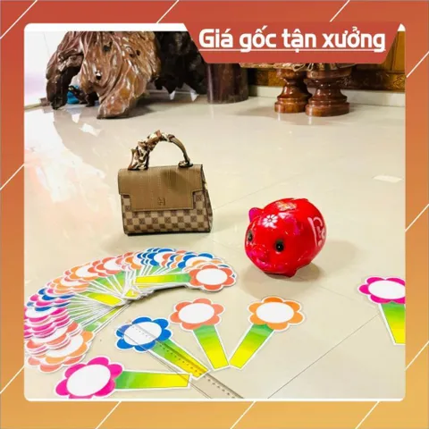 Sét 10 Thẻ hoa cầm tay ghi đáp án, số, dấu, chữ cái... 1 mặt - Cỡ  (10 x 21cm) HOẢ TỐC HCM