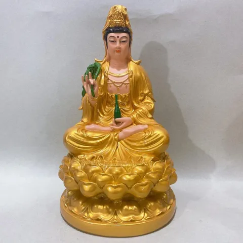 Bộ Tây Phương Tam Thánh Vàng Vẽ Ngồi 30cm Có Pháp Khí Siêu Đẹp COMPOSITE