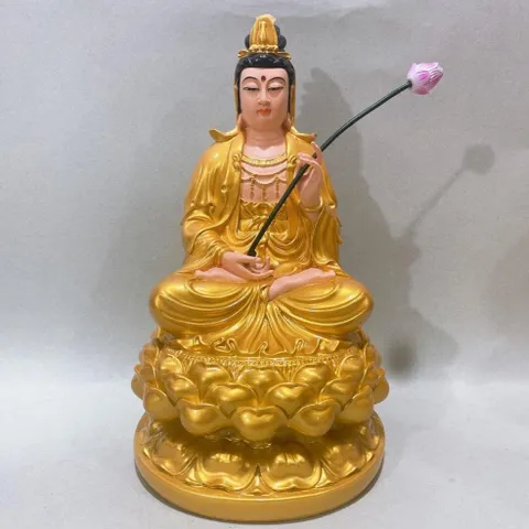 Bộ Tây Phương Tam Thánh Vàng Vẽ Ngồi 30cm Có Pháp Khí Siêu Đẹp COMPOSITE