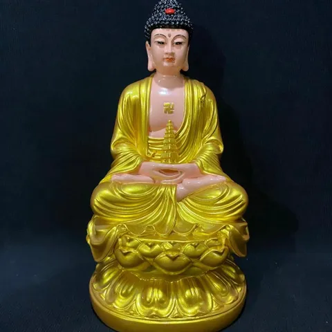 Tượng Dược Sư Ngồi 30cm Nhựa Composite áo vàng