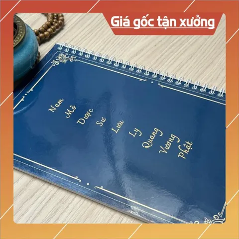 Vở Chép Kinh Dược Sư In Chữ Mờ Cao Cấp, Sổ Chép Kinh Dược Sư