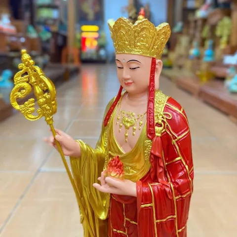 Tượng Địa Tạng Vương Bồ Tát Đứng 50cm Nhựa Composite đẹp