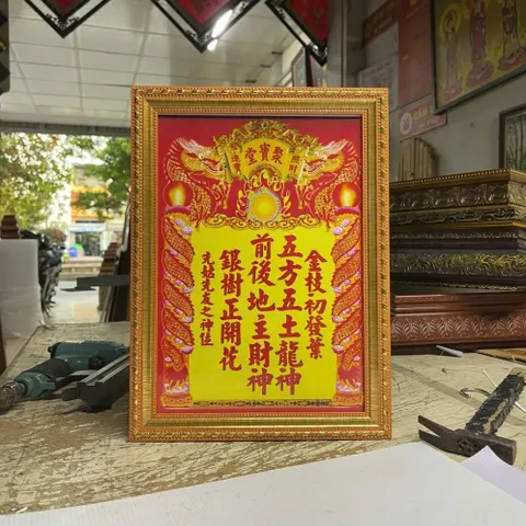 Khung BÀI VỊ THẦN TÀI - THỔ ĐỊA - Có khung  có hoả tốc