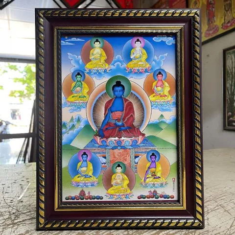 Khung Tranh THÂT PHẬT DƯỢC SƯ - có khung  có hoả tốc