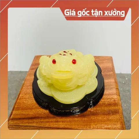 Tượng Cóc Thiền Thừ Phong Thuỷ Ngậm Đồng Tiền có hoả tốc