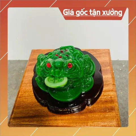 Tượng Cóc Thiền Thừ Phong Thuỷ Ngậm Đồng Tiền có hoả tốc