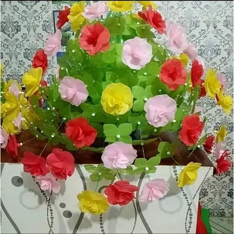 Bộ nguyên liệu tự làm hoa giấy lụa cánh tròn 84 bông