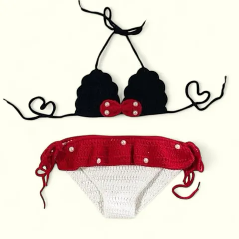 Bikini len cho bé. Bikini handmade 2/2 (hàng sẵn,ảnh thật)