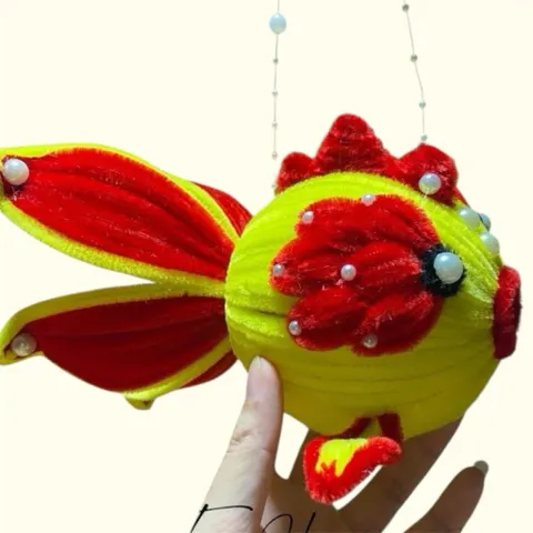 Lồng đèn cá kẽm nhung handmade