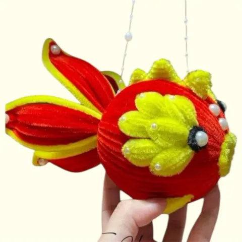 Lồng đèn cá kẽm nhung handmade