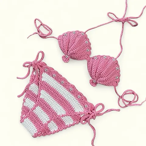 Bikini len cho bé gái. Bikini handmade 1/2 (ảnh thật,hàng sẵn)