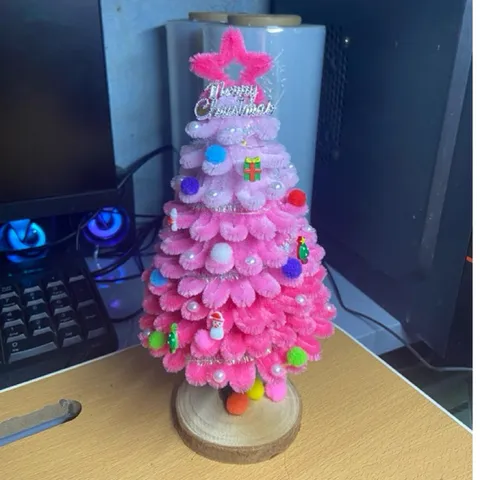 Cây thông noel kẽm nhung handmade(ảnh thật) cây hoàn thiện