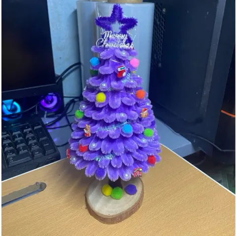 Cây thông noel kẽm nhung handmade(ảnh thật) cây hoàn thiện