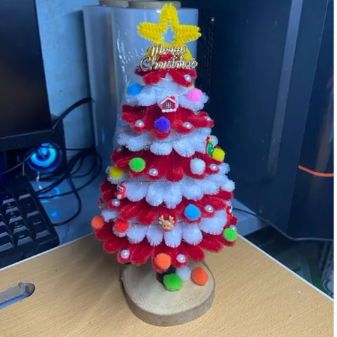Cây thông noel kẽm nhung handmade(ảnh thật) cây hoàn thiện