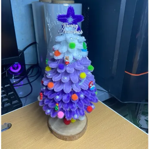 Cây thông noel kẽm nhung handmade(ảnh thật) cây hoàn thiện