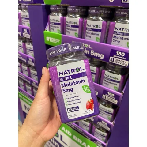 Viên, Kẹo hỗ trợ giấc ngủ Natrol Melatonin 5mg _SmallFamily