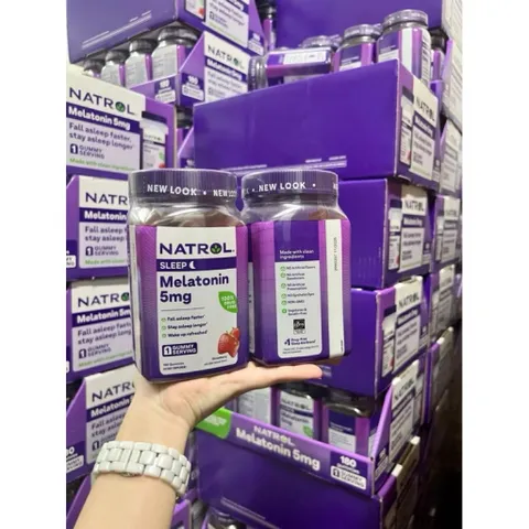 Viên, Kẹo hỗ trợ giấc ngủ Natrol Melatonin 5mg _SmallFamily