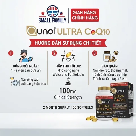 VIÊN UỐNG HỖ TRỢ TIM MẠCH QUNOL ULTRA COQ10 100MG MỸ – HẤP THU GẤP 3 LẦN