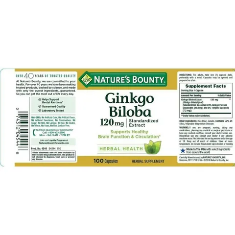 Viên uống bổ não Nature's Bounty Ginkgo Biloba 60mg 60 viên _SmallFamily