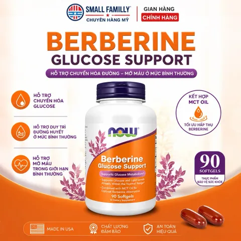 Viên Uống Hỗ Trợ Đường Huyết NOW Foods Berberine Glucose Support