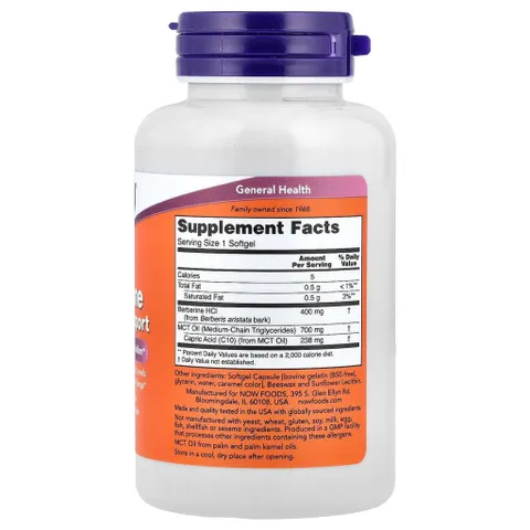 Viên Uống Hỗ Trợ Đường Huyết NOW Foods Berberine Glucose Support