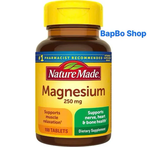 Viên Uống Bổ Sung Magnesium 250mg ( magie) Nature Made - Hỗ Trợ Cơ Bắp, Tim Mạch & Hệ Thần Kinh Khỏe Mạnh _SmallFamily