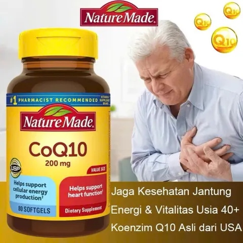 Viên Uống Bổ Tim Nature Made CoQ10- Bảo Vệ Tim Mạch, Tăng Cường Năng Lượng