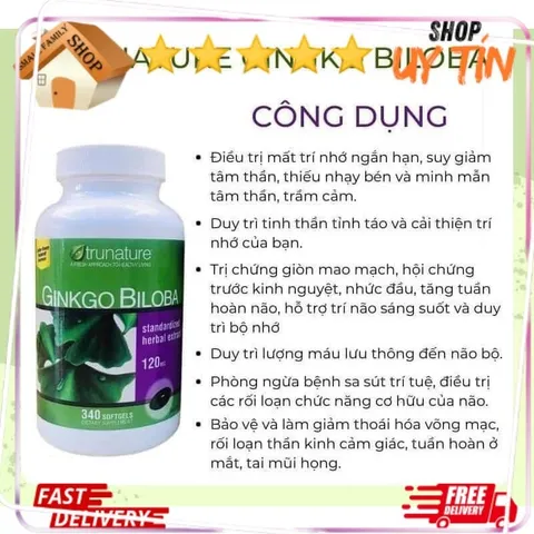 [Date 2027] Viên Bổ Não Trunature Ginkgo Biloba 120mg - Small Family
