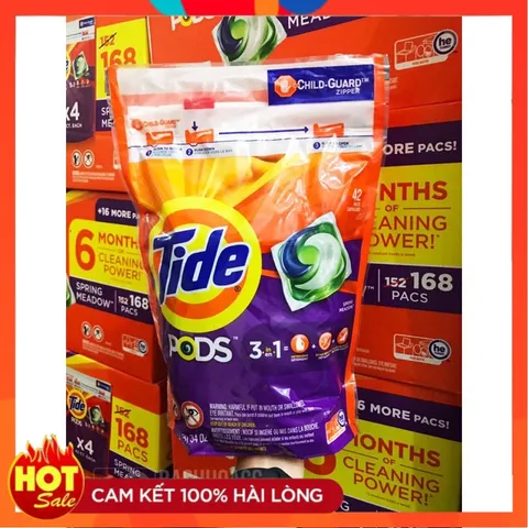 Viên giặt quần áo Tide Mỹ Pods 3 in 1 loại 42 viên bỏ thẳng vào máy giặt tự tan trong nước tiện lợi - Small Family 826926
