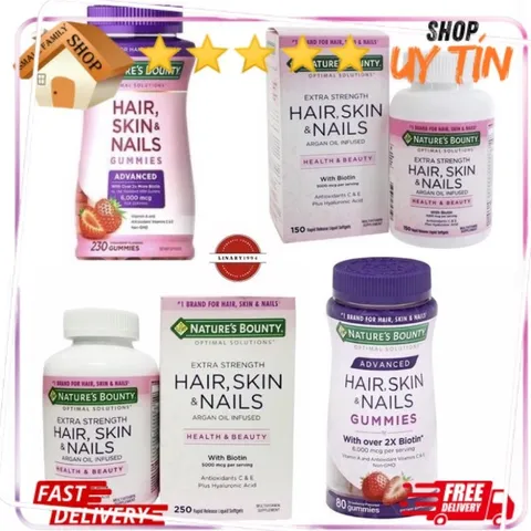 Viên uống hỗ trợ tóc dày, móng khoẻ và da đẹp Nature’s Bounty Hair, Skin, Nails - Small Family 826927